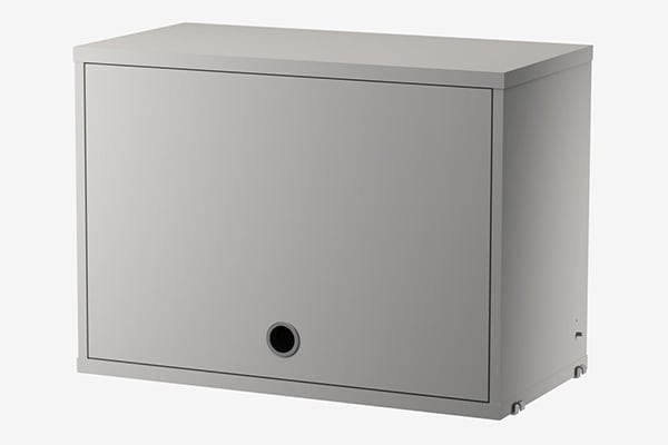 Schrank : 58 x 30 x 42 cm, mit Klapptür - nur für Seitenwände mit 30 cm Tiefe Grau (CF5830-61-1) -- STRING SYSTEM, erstellen Sie Ihre eigene modulare 