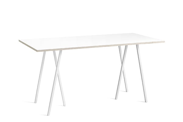 Table - 200 x 92,5 x 97 cm (L x l x h) - Stratifié blanc mat, chants...