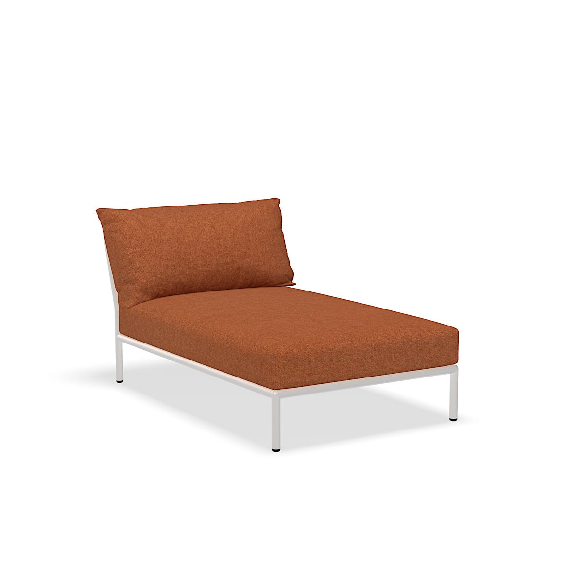 Chaise lounge  - 22209-1743 - Chaise longue, Rust (HERITAGE), structure blanche