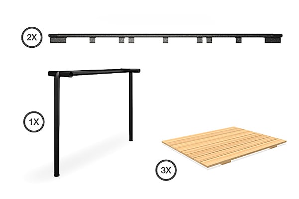 AVANTI INFINITY : Table 3 tailles ou infinies, en acier thermolaqué et...