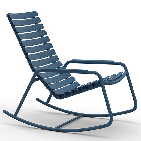 Bamboo or aluminum armrests - 14 - Blue, recycled lamellas, aluminium...
