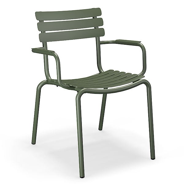ALUA, a stackable versatile aluminum dining chair, with or without armrests -...
