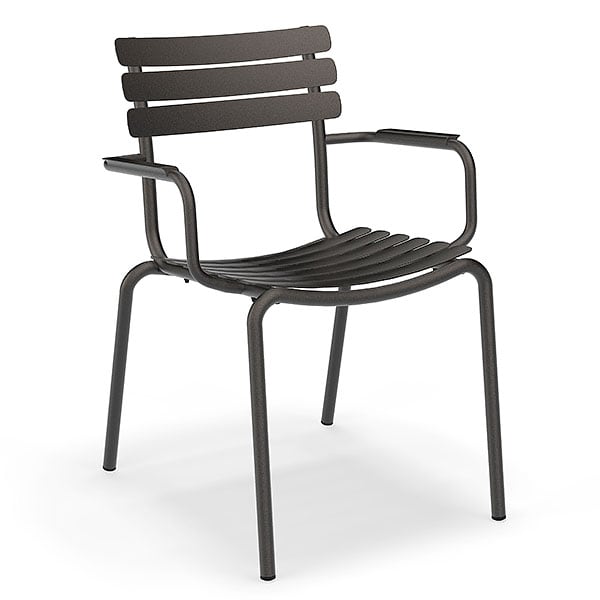 ALUA, a stackable versatile aluminum dining chair, with or without armrests -...