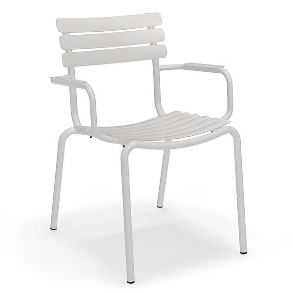 ALUA, a stackable versatile aluminum dining chair, with or without armrests -...