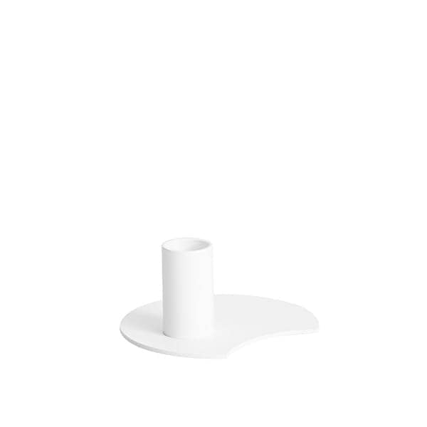 CLUSTER Candleholder - CL2, H 48 mm, Ø 100 mm, Metal, lacado a branco