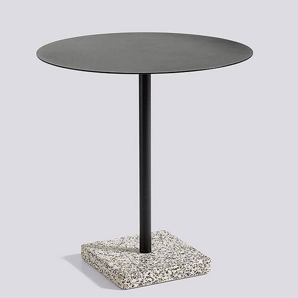 Mesa redonda - Antracita, terrazzo gris