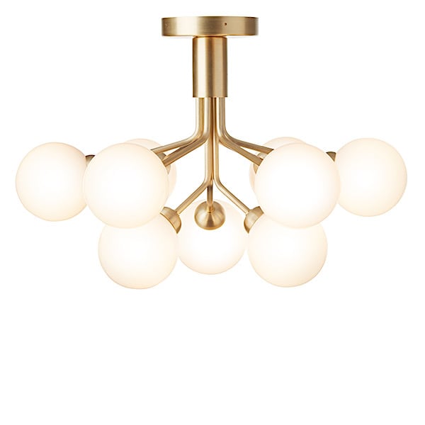 APIALES - APIALES 9 ceiling lamp - brushed brass, opal - Cable length: 250 cm...