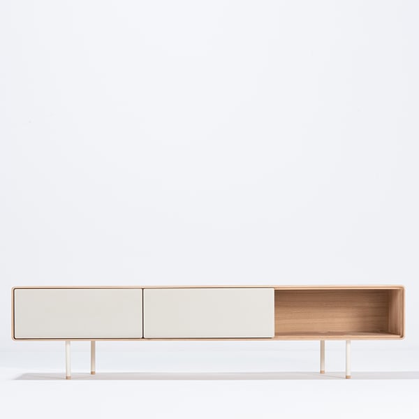 FINA credenza bassa 160 cm e 200 cm - 200 x 45 x 48 cm - Due cassetti (push...