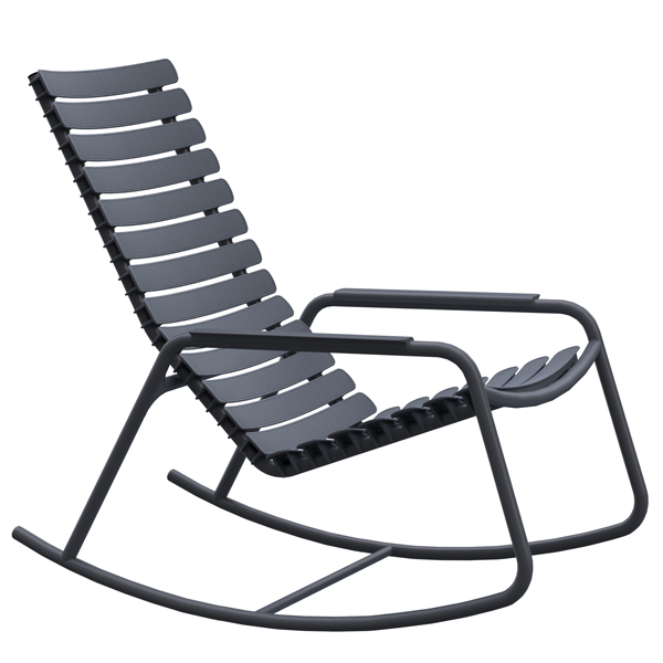 Bamboo or aluminum armrests - 70 - Dark grey, recycled lamellas, aluminium...
