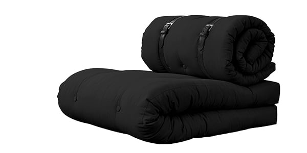 BUCKLE-UP扶手椅：尺寸为70 x 95厘米（作为扶手椅）和70 x 200厘米（作为床） - 深灰色（734）-80％棉，20％聚酯纤维