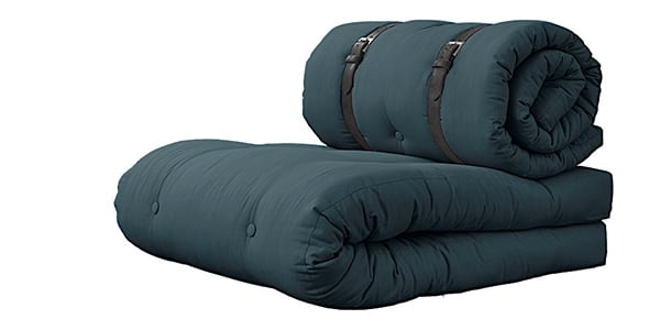 BUCKLE-UP扶手椅：尺寸为70 x 95厘米（作为扶手椅）和70 x 200厘米（作为床） - 汽油蓝色（757）-80％棉，20％聚酯纤维