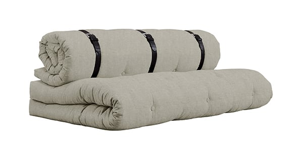 BUCKLE-UP沙发：尺寸为140 x 95厘米（作为沙发）和140 x 200厘米（作为床） - 亚麻（914）-50％棉，50％亚麻