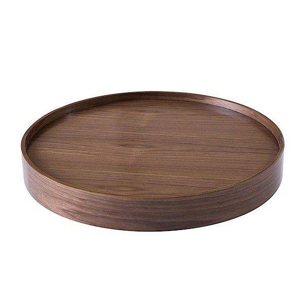 DRUMS Tray - Walnut wood - Ø 47 cm - 18.5″