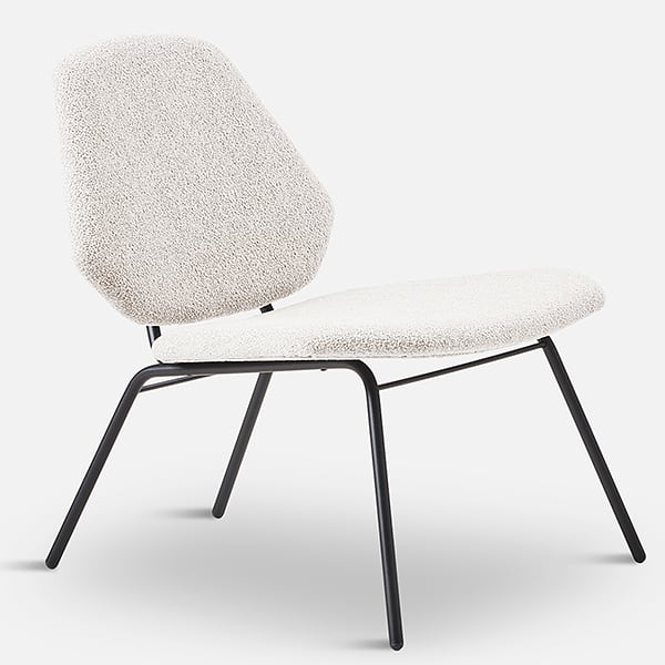 Le fauteuil lounge Lean: tissu kvadrat et structure acier.