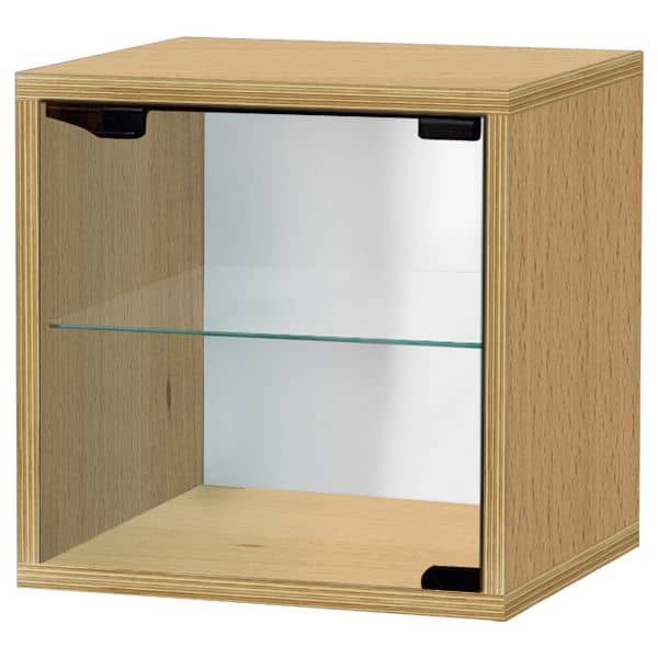 QUATTRO CUBE estantes, lacado MDF o madera - a través de estante de vidrio de seguridad incluido, con o sin puerta - deco y diseño