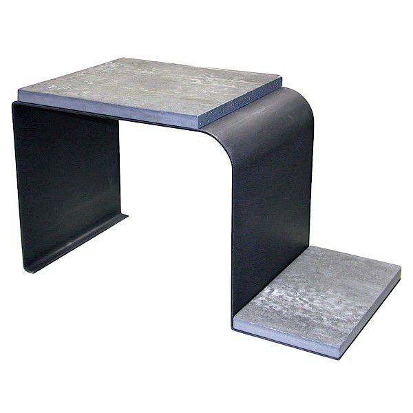 TETRIS ، طاولة اضافية مصنوعة من الخرسانة والصلب patinated - مكون وصنع في فرنسا - ديكو و design ، CAMELEON DESIGN EDITION