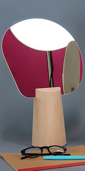 PING PONG, espejo, madera maciza de haya, madera contrachapada de cal y vidrio de pie, eco-diseño