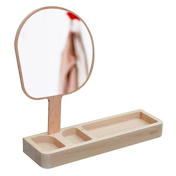 KAGAMI, espejo de pie, haya maciza y vidrio, eco-diseño