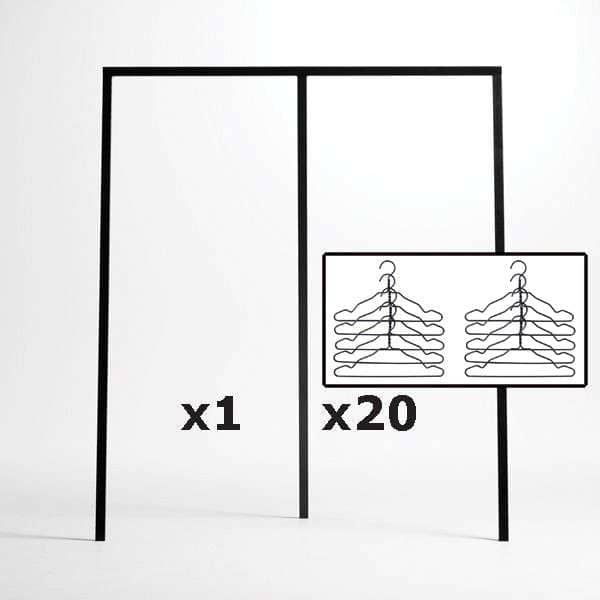 SET: 1 LOOP stand wardrobe + 20 black wire hangers, HAY : nordic design at its best price
