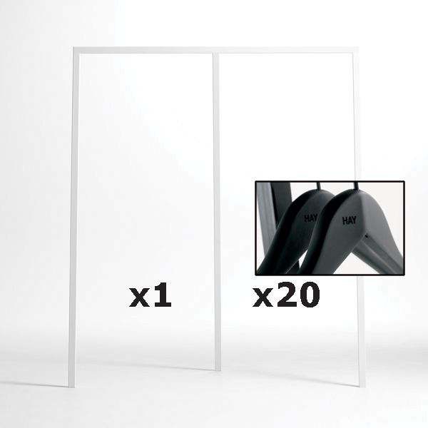 SET : 1 LOOP Stand Garderobe + 20 Soft Coat Hangers: nordisk design til den bedste pris
