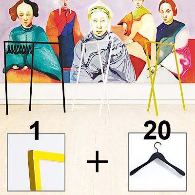 SET : 1 LOOP Stand Kleiderschrank + 20 Soft Coat Kleiderbügel: nordic Design zum besten Preis