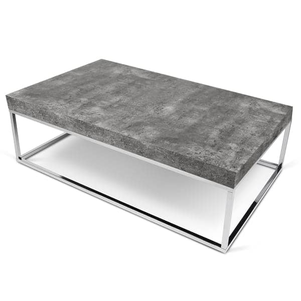 PETRA, mesa de centro y mesa auxiliar: aspecto concreto y acero, sin hormigón - diseñado por IN ès MARTINHO