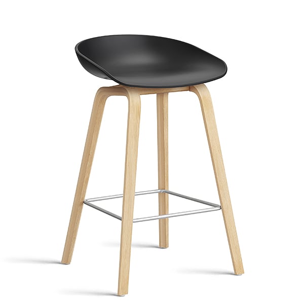 ABOUT A STOOL, stool da bar di HAY - rif. AAS32 - Base in legno, scocca in polipropilene - HEE WELLING e HAY