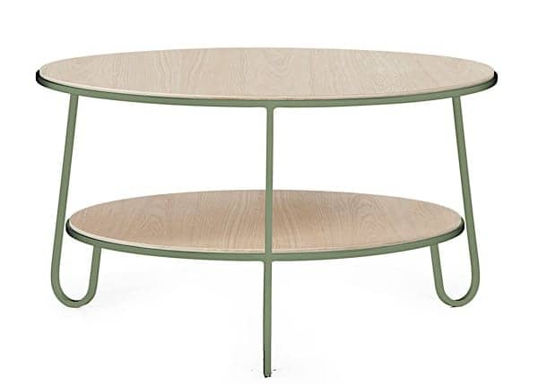 Coffee table Eugénie by Hartô, oak veneer and steel tubes