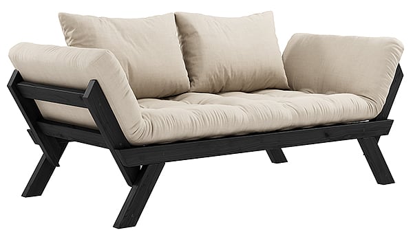 ALULA, a comfortable sofa, chaise longue, convertible in extra bed - including futon and 2 cushions