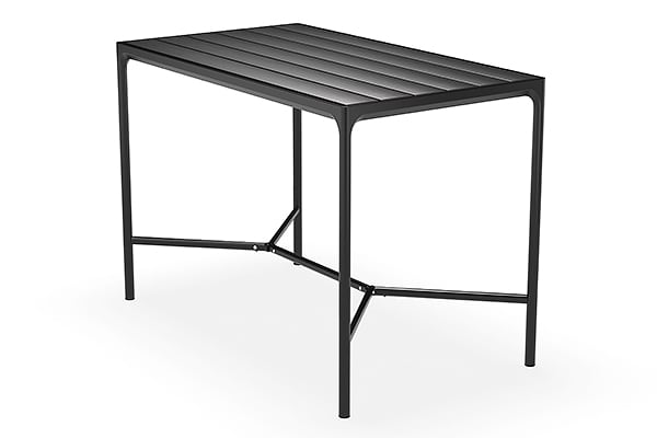 FOUR : Outdoor dining table or high table, in aluminum and bamboo, by HOUE.