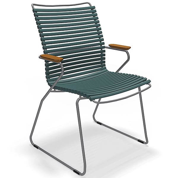 Dining chair, CLICK SYSTEM, tall backrest, resin and steel, outdoor