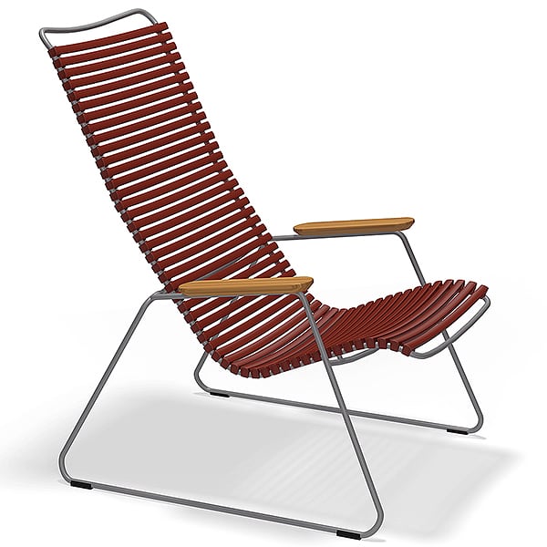 Lounge stol, CLICK SYSTEM, harpiks og stål, utendørs, ved HOUE