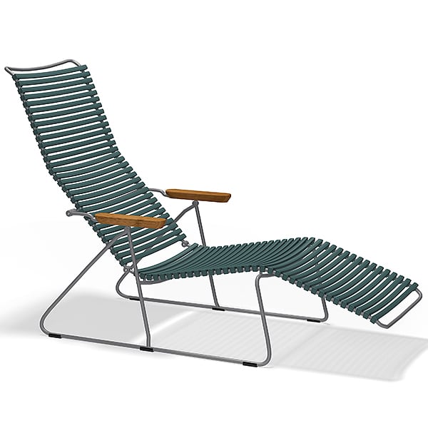 Sun lounge stol, CLICK SYSTEM, harpiks og stål, utendørs, ved HOUE