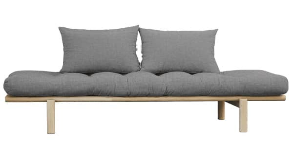 PACE: divano letto e chaise longue trasformabili in letto supplementare, inclusi futon e due cuscini