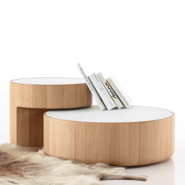 LEVELS, set de tables basses en bois massif modulables, PER/USE