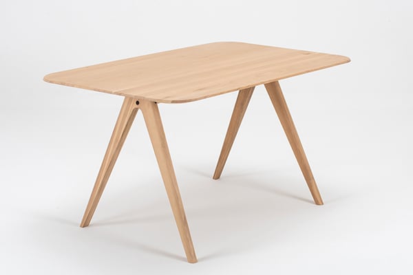 AVA, solid oak table, refined and removable, by GAZZDA