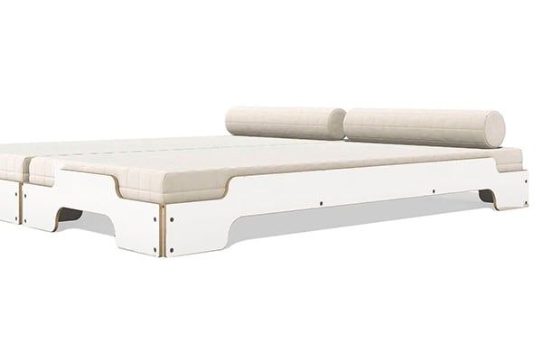 可堆叠床STACK通过ROLF HEIDE自1967年以来，一个永恒的概念，极值舒适性和纯粹的现代行。